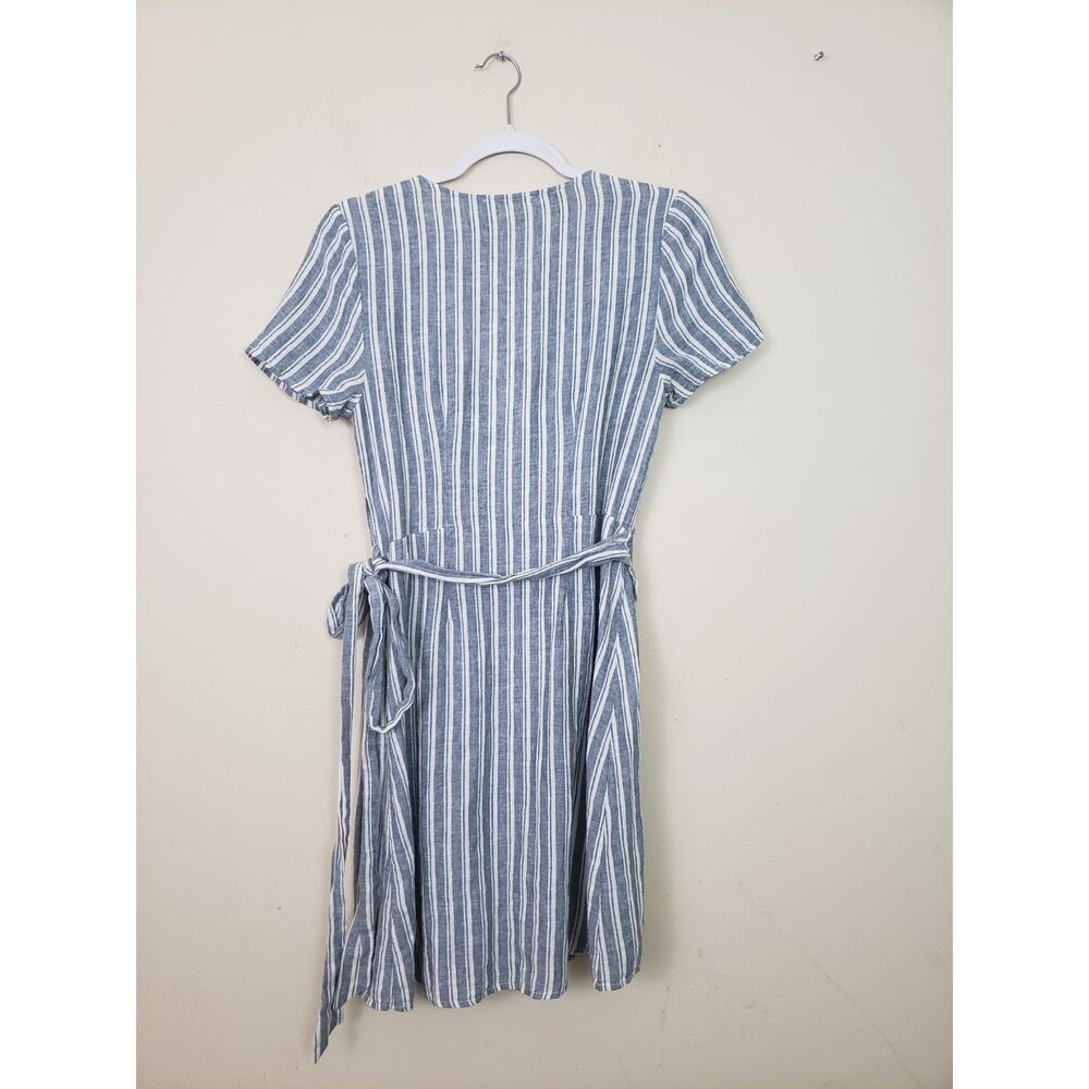 Marine Layer Frances Womens Wrap Dress Size S Blue Stripe Preppy Beach Cruise - Picture 6 of 8
